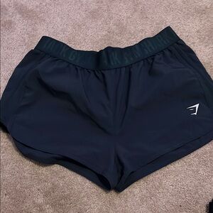 Gymshark Black Athletic Shorts with Elastic Waistband and Lightweight Fabric